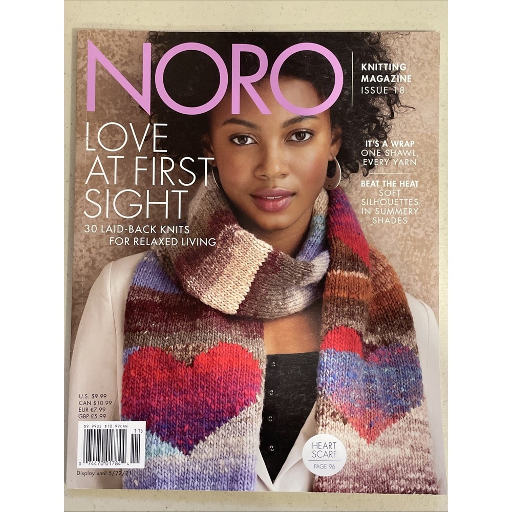 NEW Noro Knitting Magazine Issue 18 Spring Summer 2021 30 patterns Heart Scarf